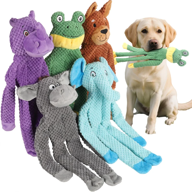 PELTEFLU – Jouets Peluche Sifflet pour Chiens Lot de 5 – Durables pour Toutes Tailles