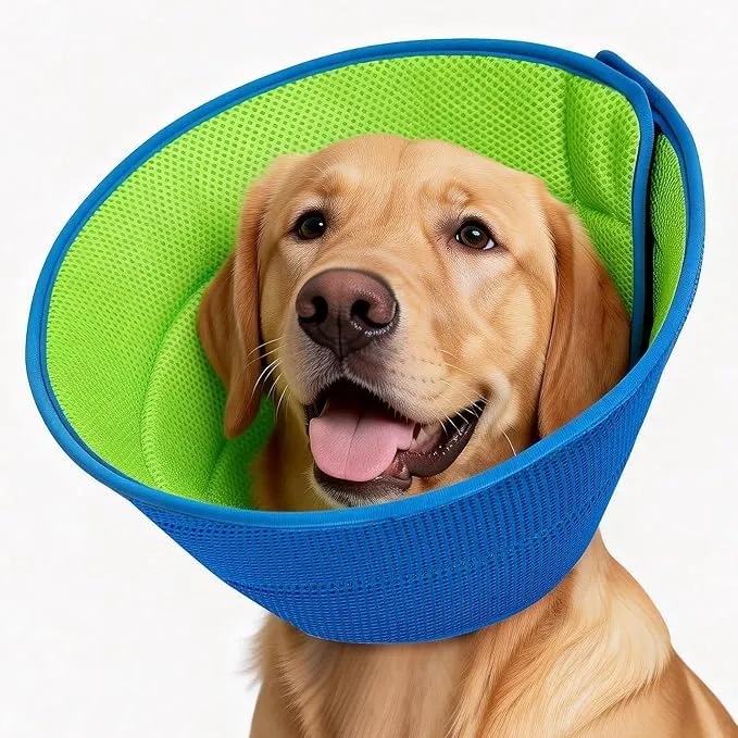 Autrous Collier Conique Doux pour Chien – Lavable, Résistant et Confortable après Chirurgie (Bleu, Taille XL)