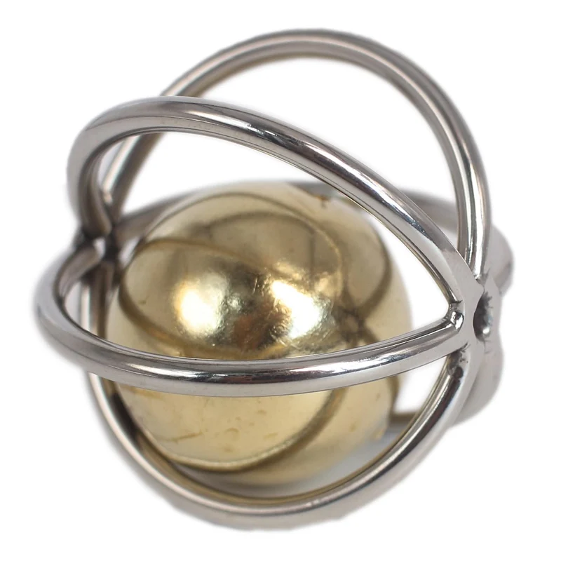 Fosrion Balle de Forage en Acier Inoxydable pour Grands Perroquets — Jouet Indestructible avec Cloche en Laiton