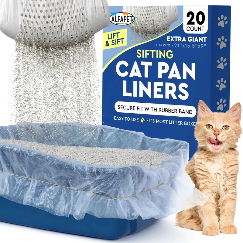 Alfapet Original Sacs Tamiseurs Extra Géants pour Litière - 20 Pièces, Résistants et Étanches, 40x38 cm