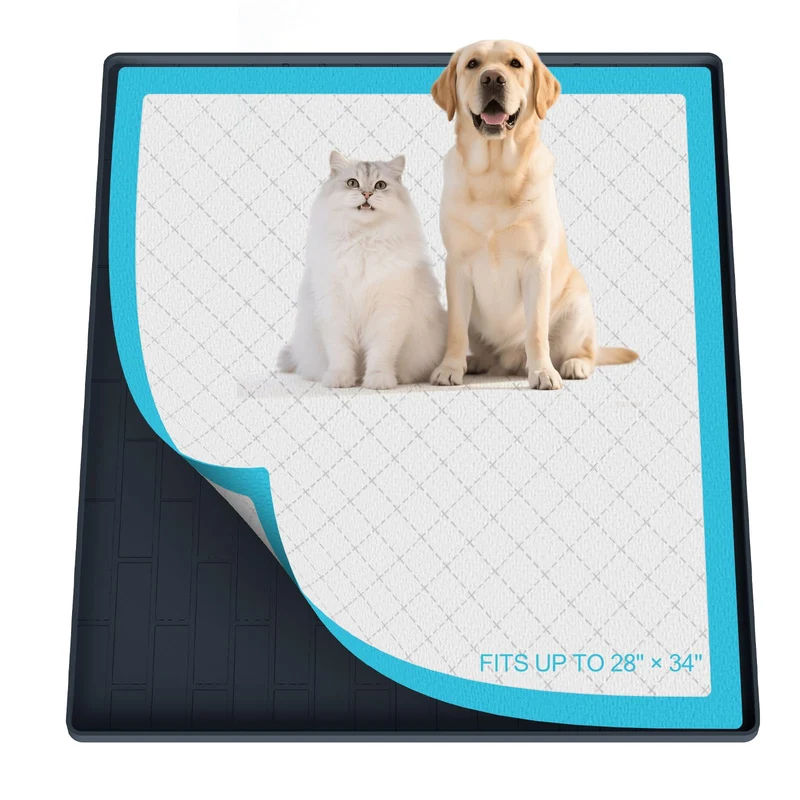 PUWANJILI Bac à tapis pour chiens 34x28 – Support antidérapant et bord élevé