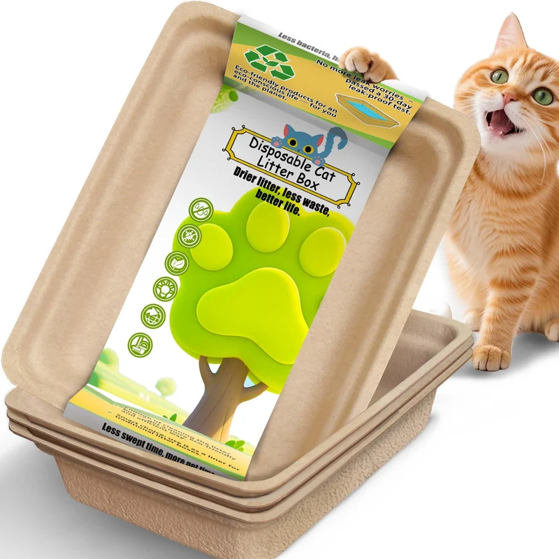 SEMEDOYO Boîtes Litière Jetables Grand Format (17,5'' x 13,5'') – Anti-Fuite, Biodégradables, Pack 2/4/6/8
