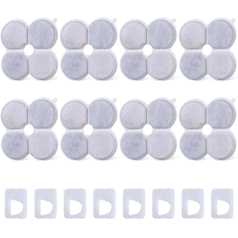 Chumajor - 8 packs de filtres de remplacement et 8 éponges pour fontaine à eau pour chiens grand format (7,5 L)