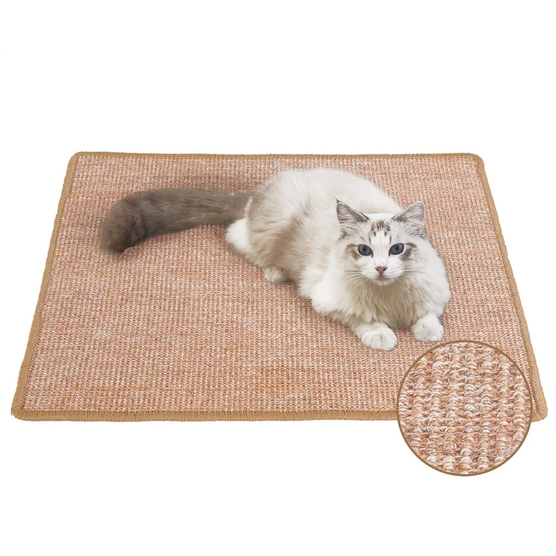 FUKUMARU Tapis-Grattoir Chat en Sisal Naturel 23.6×31.5 po – Multisurface