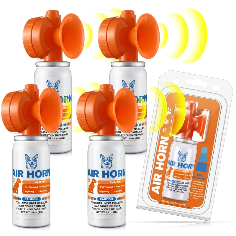 HappyAlley Corne à Air 120 dB – Pack 4, sécurité lors des balades en extérieur Orange