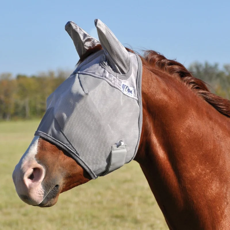 Cashel Crusader – Masque anti-mouches pour cheval avec oreilles, gris