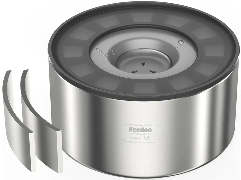 Feedoo Bol Eau Anti-Débordement 3,8 L – Bol Double Mur Acier Inox pour Chiens