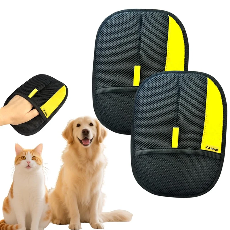 CAIBAO Gants Électrostatique – Retrait rapide des poils, réutilisables (2 pièces, Noir)