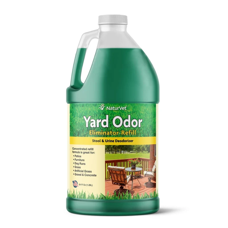 NaturVet Éliminateur d’odeurs pour jardin – Recharge 1,89 L (64 oz) – Élimine les odeurs d’excréments et d’urine du gazon et espaces extérieurs