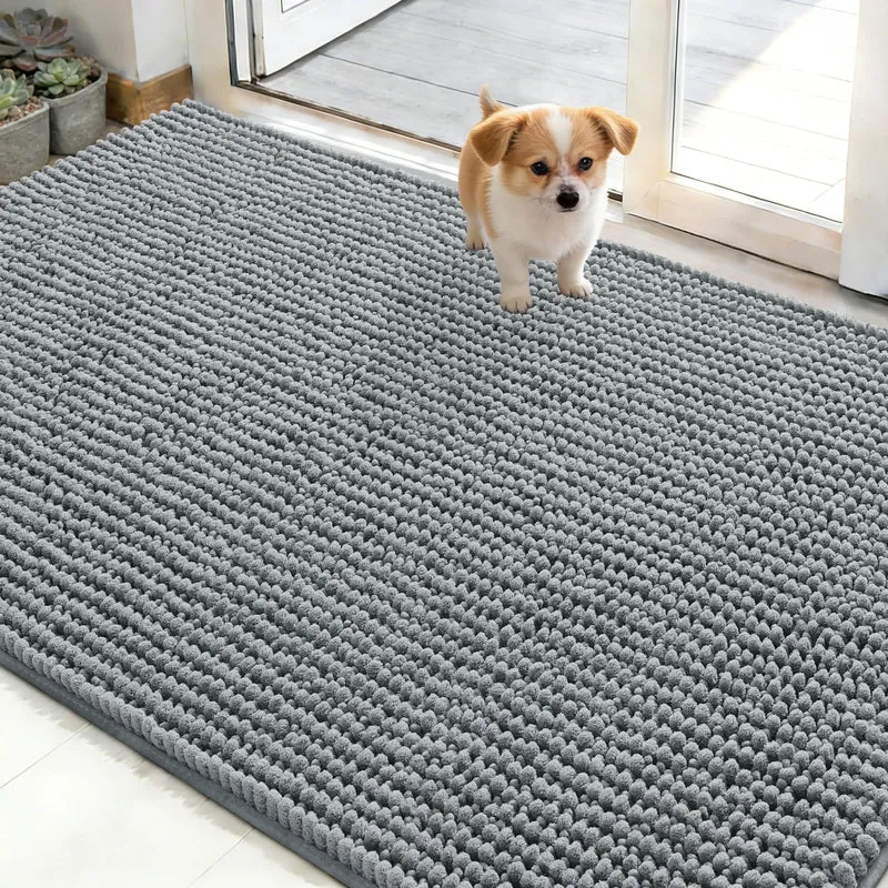 OLANLY Tapis de porte pour chiens 48x30 – Chenille ultra absorbante, antidérapant et lavable