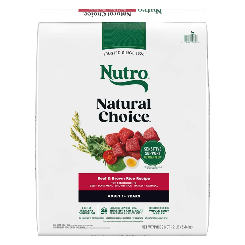 Nutro Natural Choice: Alimentation sèche pour chien adulte — Boeuf et riz brun, 12 lb