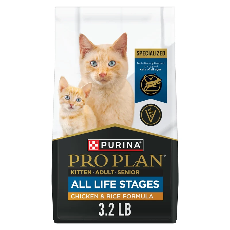 Purina Pro Plan - Croquettes pour chats tous âges, haute protéine, poulet et riz, 1,45 kg (pack 1)