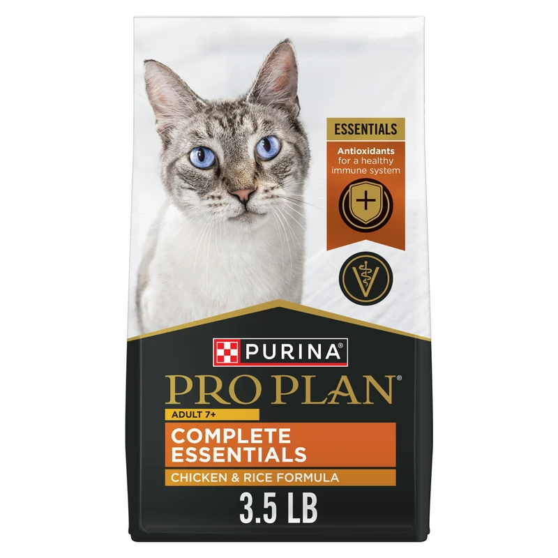 Purina Pro Plan Senior Chat – Alimentation sèche 7+ Essentiels au poulet et riz – Sac 1,59 kg
