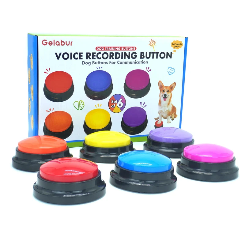 Gelabur Ensemble de 6 Boutons Parlants pour Chiens – Enregistrements Vocaux et Dressage