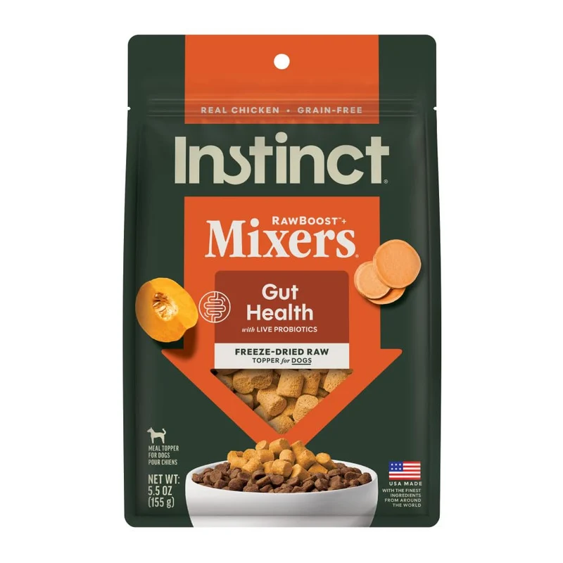 Instinct RawBoost Mélanges Fonctionnels – Toppers crus pour chiens, sans céréales, Poulet réel, 156 g