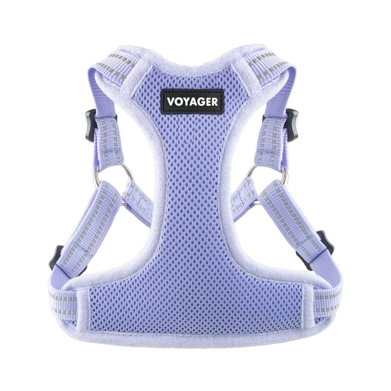 Best Pet Supplies Voyager Harnais à enfiler par l'avant Ajustable en Mesh Respirant – Lavande – Taille S