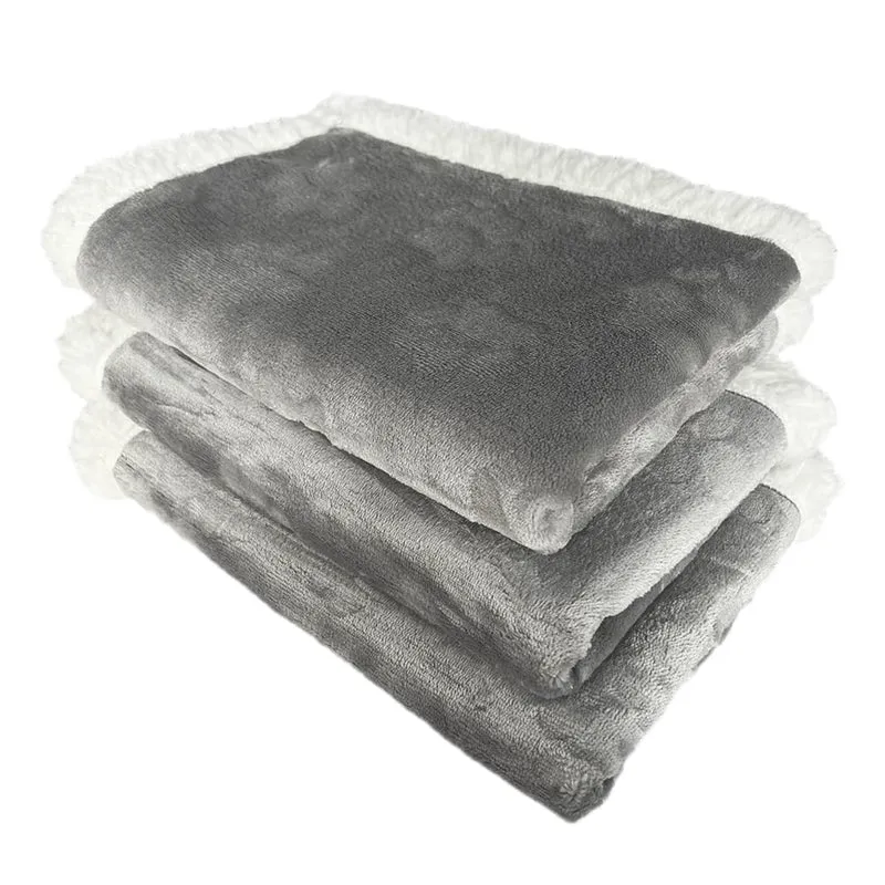 Qeils – 3 Couvertures Imperméables pour Petits Chiens, Lavables, Sherpa Gris 16x23