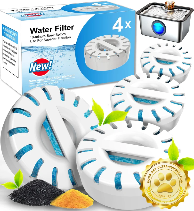 Pack d’éléments filtrants FurryPlanet pour Fontaine Large Chien 12L – Purification Ultra-Profonde 6-en-1
