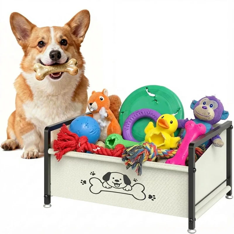 NANAGIFTREE Boîte à Jouets pour Chien - Cadre Métallique, Tissu Oxford, Grande Capacité