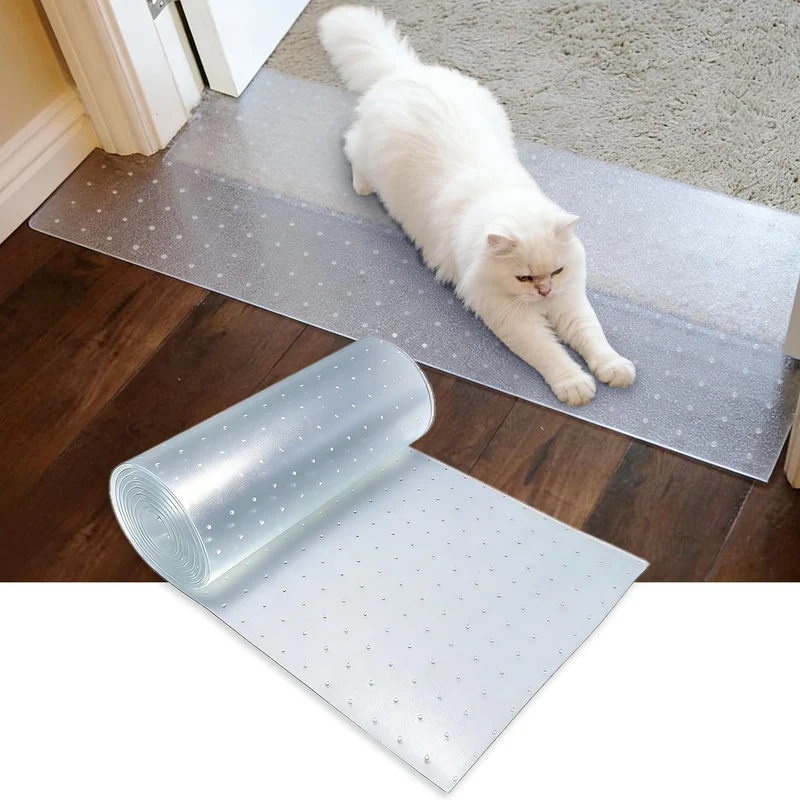 BNOSDM Protecteur de Tapis 8,2 Ft pour Animaux – Transparent, Anti-Griffes, Découpe Facile