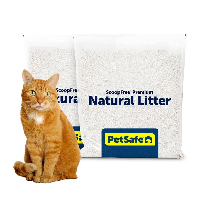 PetSafe ScoopFree Premium Litière Naturelle pour Chats – Éco-responsable, Absorption élevée, Galets non agglomérants (2×4,2 lb)