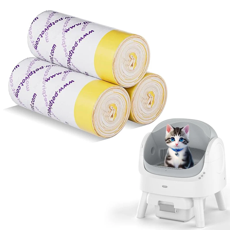 Teweoa – Sacs Litière pour Autoscooper 11, 60 Sacs (3 Rouleaux) avec Cordon de Serrage