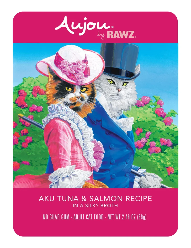 Rawz Aujou Thon et Saumon pour Chat — 8 Sachets de 2,46 oz