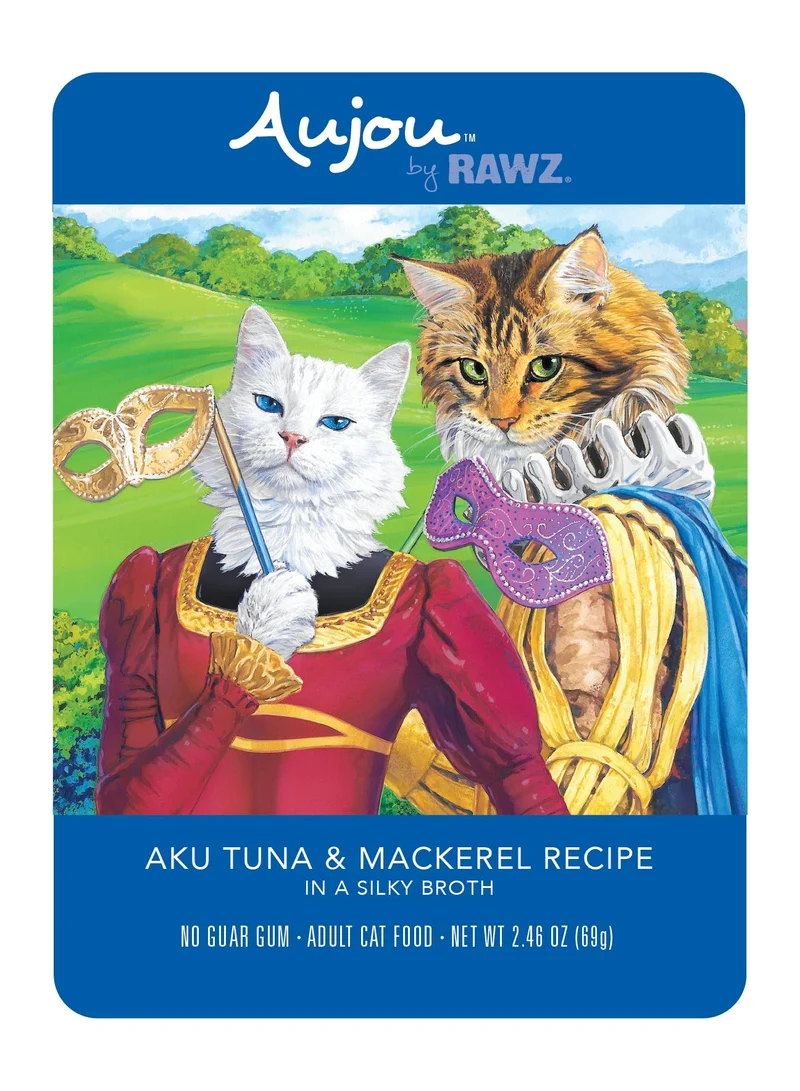 Rawz Aujou Aku Thon et Maquereau pour Chat — Sachets 8 x 2,46 oz