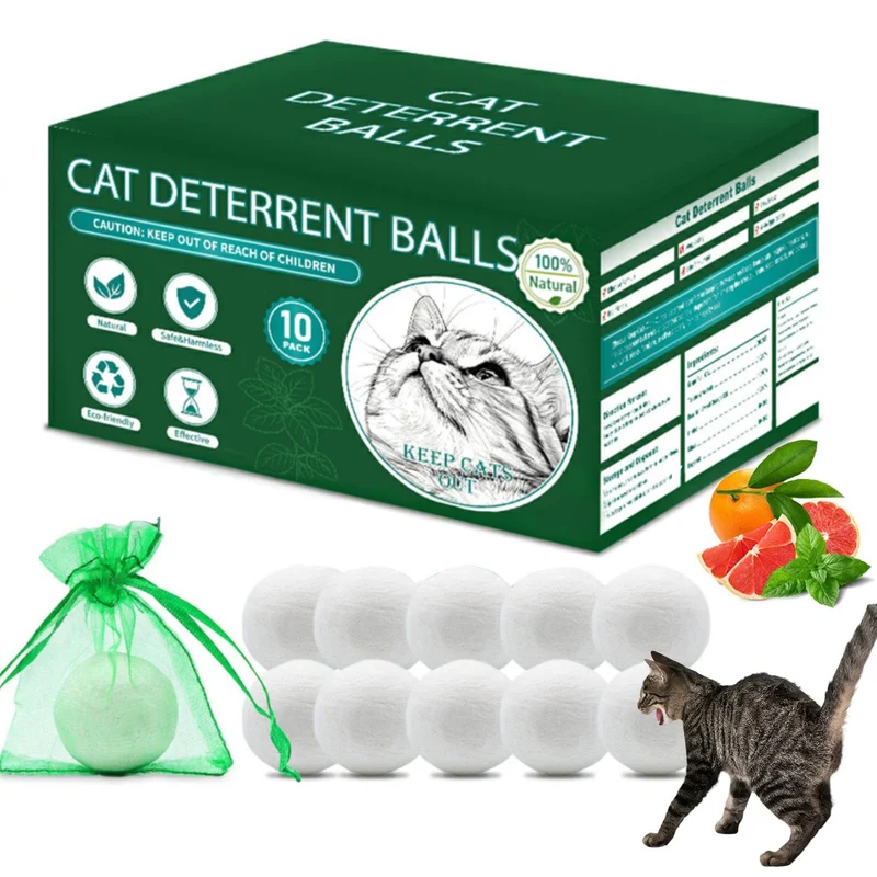 Callmynm – Balles Dissuasion Chats Menthe et Citron, Extérieur et Intérieur, Pack de 10