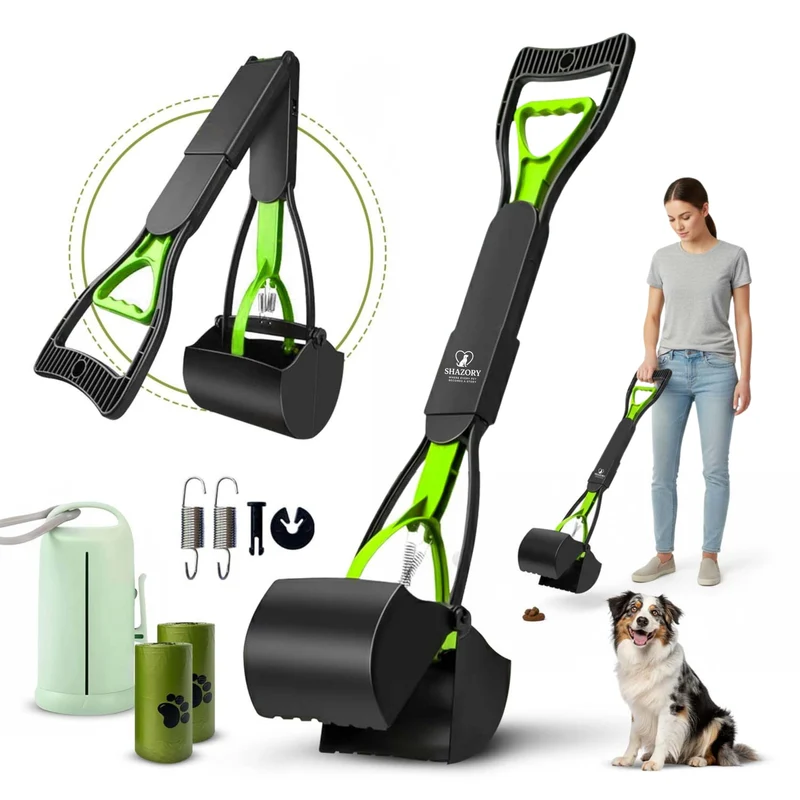 SHAZORY Ramasse-Crottes – Poignée Longue, Distributeur de Sacs, Tout-Terrain (28 pouces)