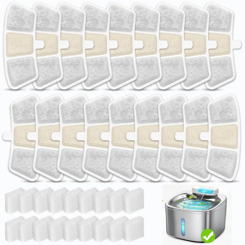 OUPUSES 18 Filtres PW04 3,5 L pour Fontaine Animale – Réduction du Calcaire et du Goût