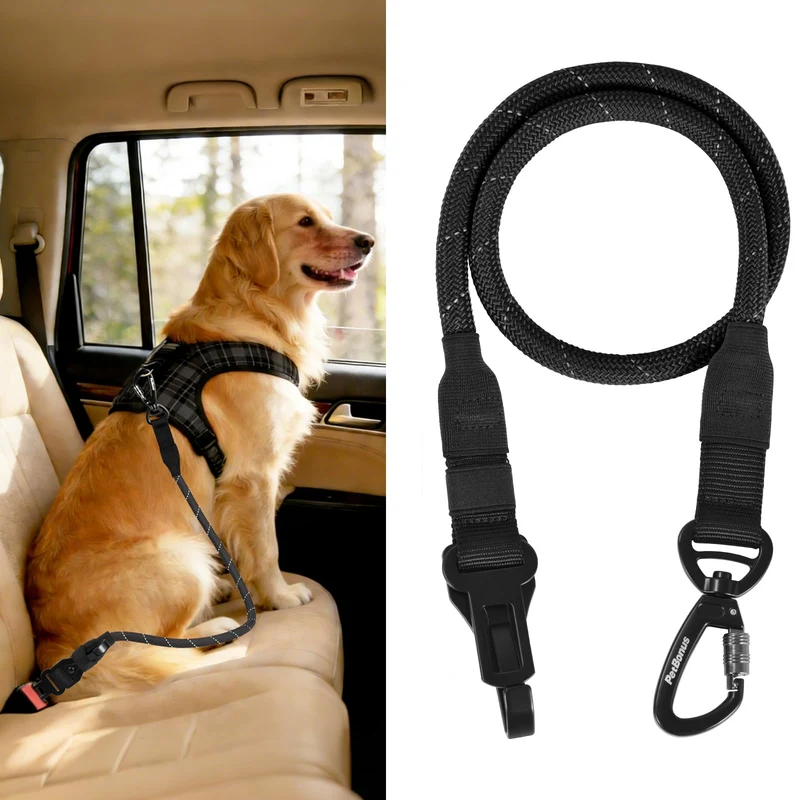 PetBonus Ceinture de sécurité chien auto — Harnais robuste et universel