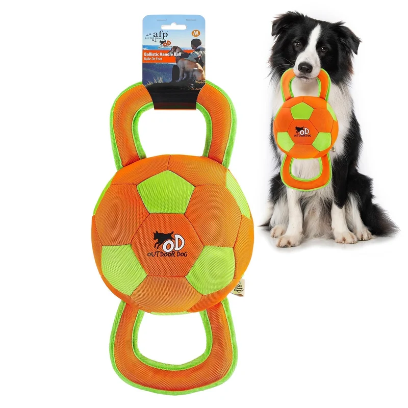 ALL FOR PAWS Balle pour chien avec poignées – Jouet interactif, sifflet, pour chiens moyens et grands