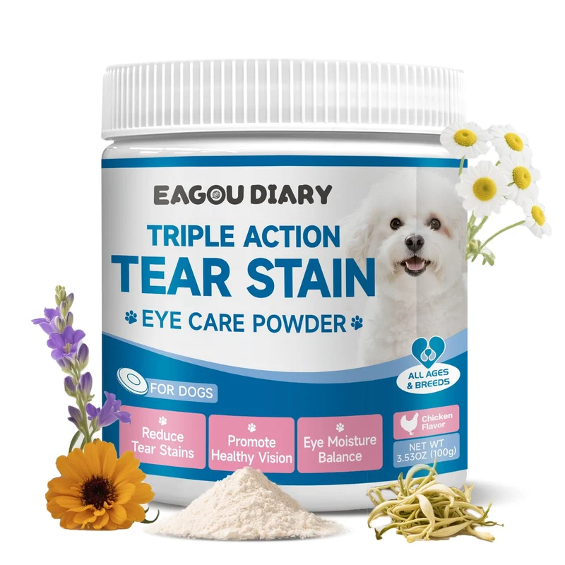 Eagou Diary – Complément Larmes pour Chiens | Soutien Vision et Immunité, Goût Poulet, 100 g