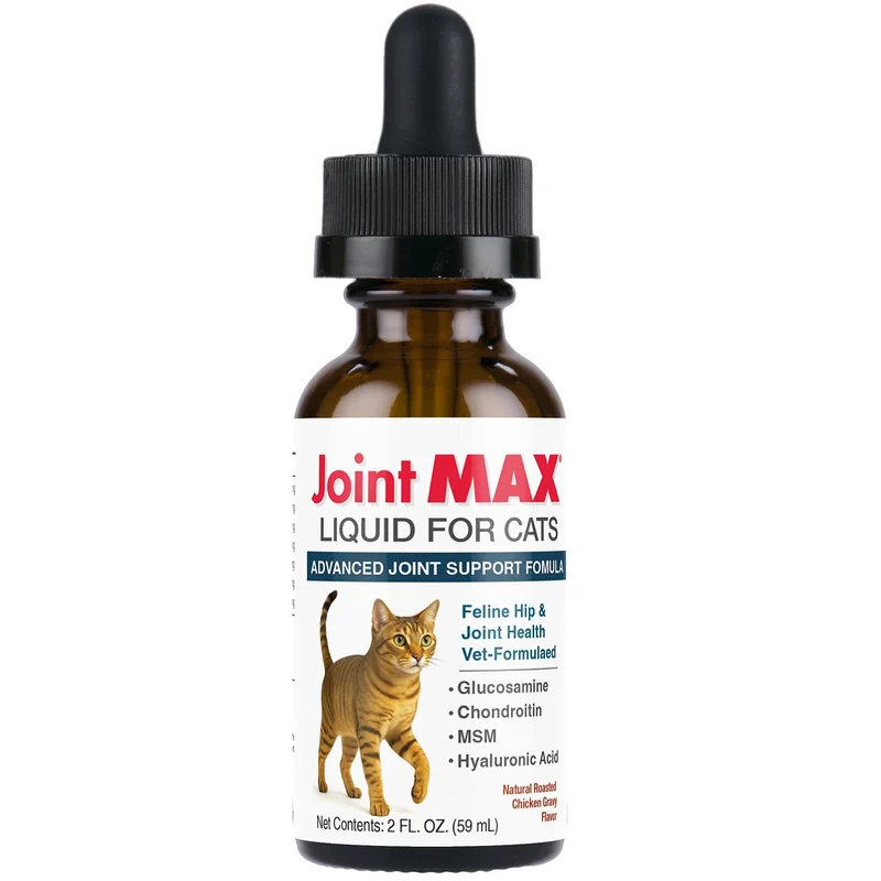 Joint Max Liquid pour Chats – Soutien des articulations et de la mobilité avec glucosamine, MSM, chondroïtine et oméga-3 – 2 fl oz – Fabriqué aux États‑Unis – Certifié NASC