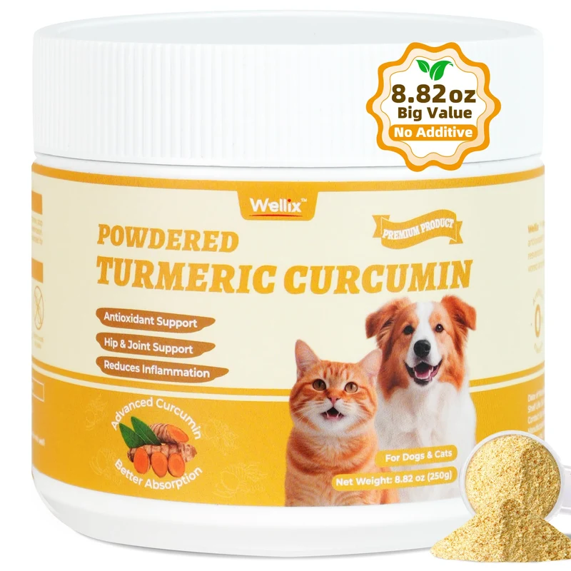 Wellix 250 g Curcuma pour chiens et chats – Soutien articulaire durable et absorption facilitée
