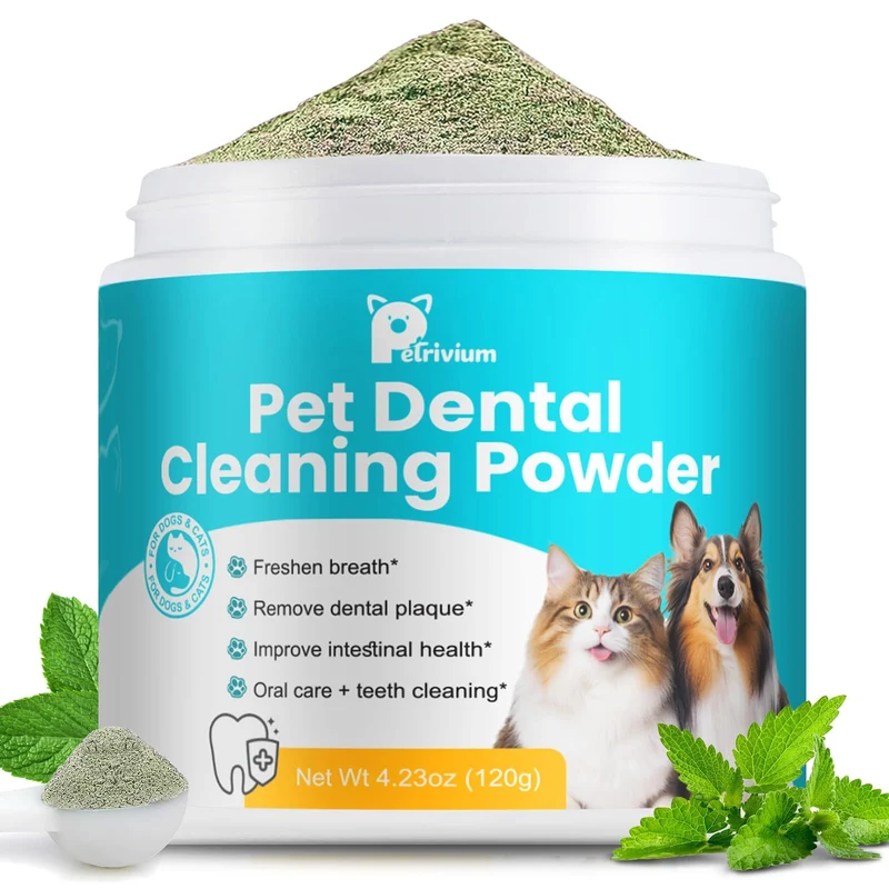 Poudre Dentaire pour Chiens Petrivium – 120 g, 60 Portions pour l'Hygiène Buccale