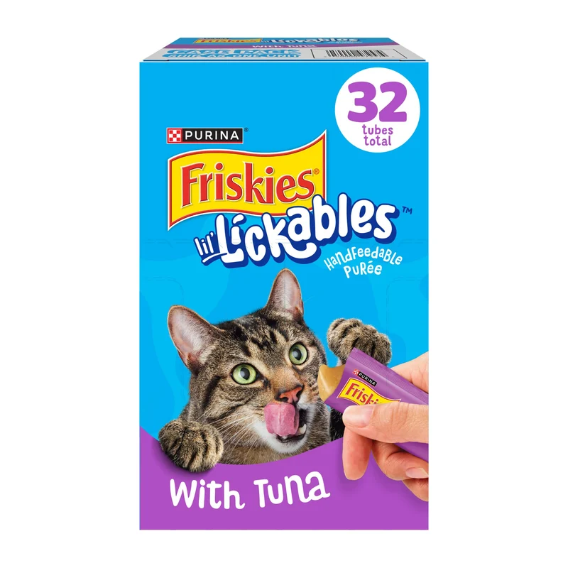 Purina Friskies Lil’ Lickables au Thon – Friandises en Tube pour Chats, Lot de 32 (16 onces)