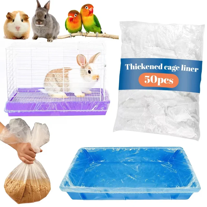 Yhalyea Liners jetables pour cages de petits animaux - 50 pièces - Tailles 37x19, 34x22 et 30x20