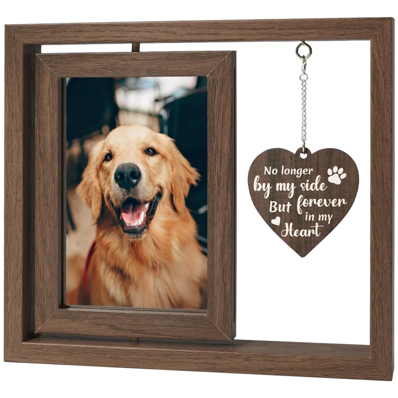 Cadre mémorial pour chien Aurlova - cadre rotatif 4x6 et coffret souvenir