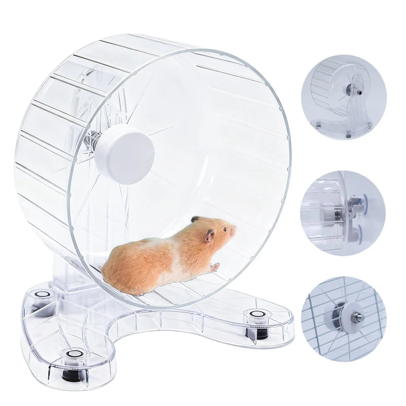 Stinzgie Roue Hamster 6,5-pouces Silencieuse – Double Roulements, 3 Méthodes d'installation