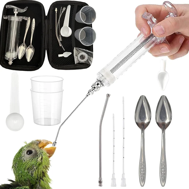 Zephyriel – Kit Professionnel de Seringues et Accessoires Nourrissage Oiseaux (12 Pièces) avec Étui