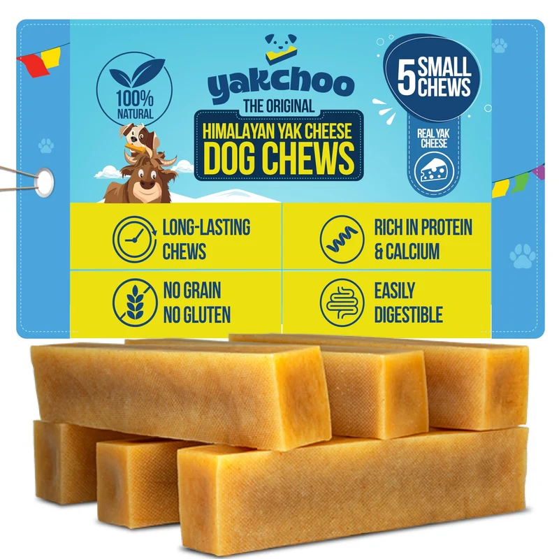 Yakchoo Friandises Himalaya pour Chiens de Taille Moyenne — 100% Naturelles, Mâche Longue, Bâtonnets Dentaires