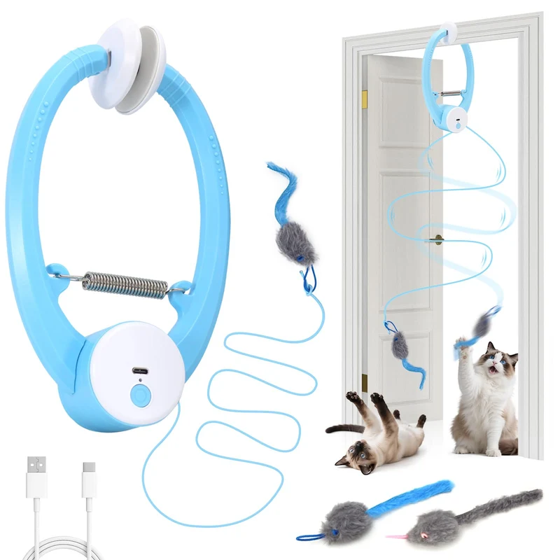 COSOWO Jouet Chat Automatique Oiseau Flutteur Suspendu – Rechargeable USB