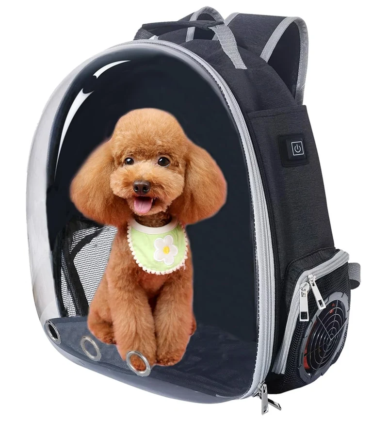 JOJOPEPE Sac à Dos Animaux Refroidissement Actif – Bulle Transparente, Approuvé Avion