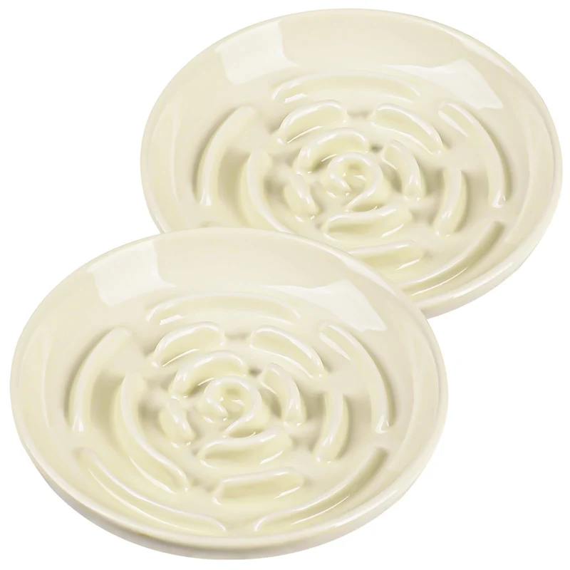 Lfpkixise Ensemble de 2 gamelles céramiques pour chat – alimentation lente et labyrinthe anti vomissements