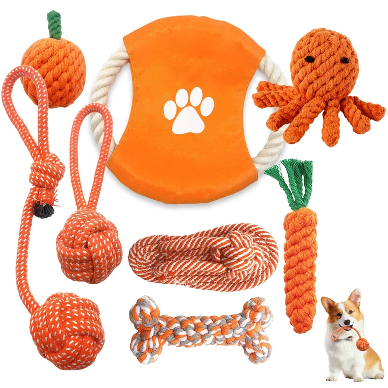 Jouet Corde Sagildoq pour Chien – Lot de 8 Jouets Corde en Coton pour Chiots et Petits Chiens