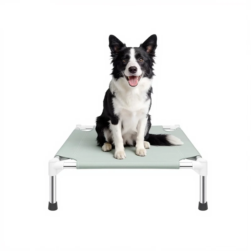 Makerfire Lit pour Chien Surélevé – Couchage Intérieur/Extérieur pour Petits Chiens (19,5 po L x 19,5 po W x 6,4 po H)