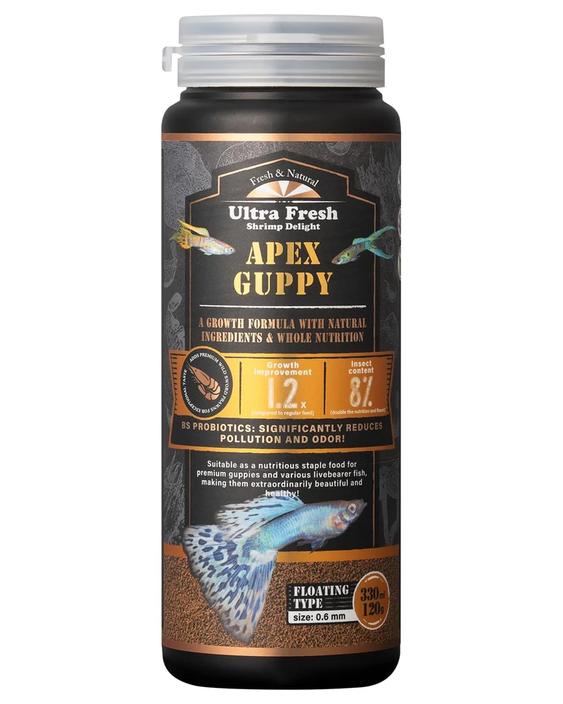 Nourriture Ultra Fresh Apex pour Guppys – Formule de croissance naturelle pour guppys (120 g)