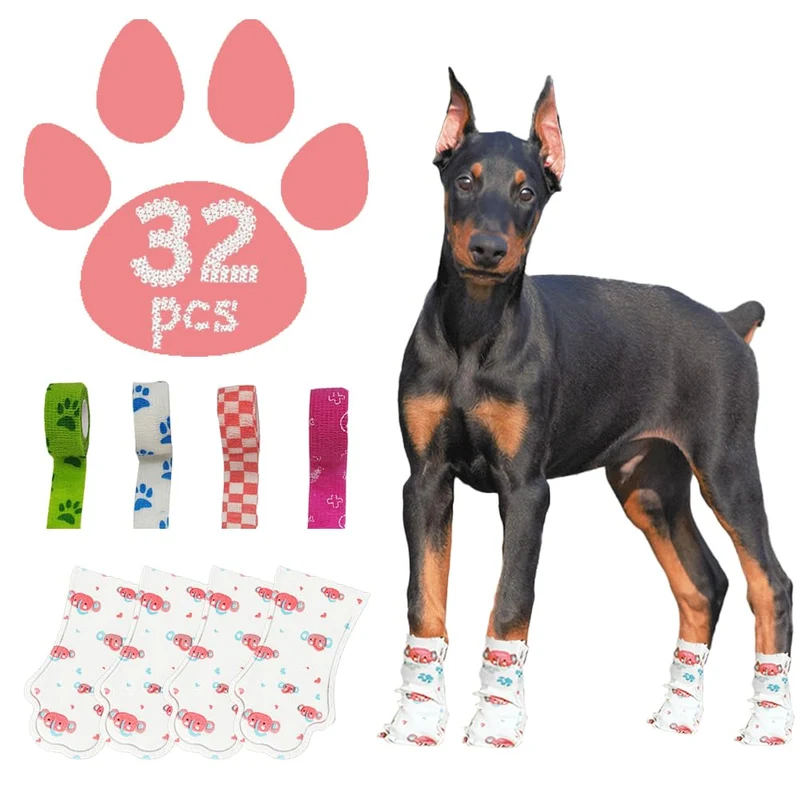 FURKLEVOR Bottes jetables pour chiens et chats – Étanches, respirantes et ajustables, 32 pièces